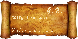 Gálfy Nikoletta névjegykártya