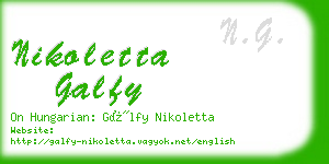 nikoletta galfy business card